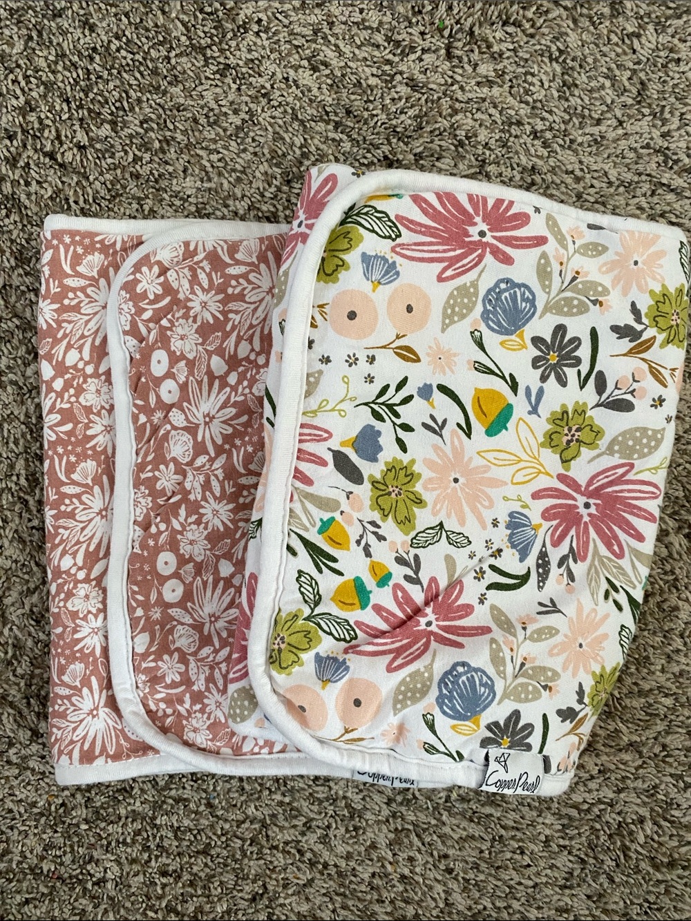 Copper Pearl Burp Cloth Pair